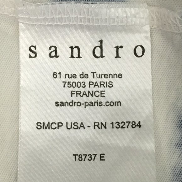 Sandro Black and White Striped Short Sleeve Tee - Picture 7 of 8